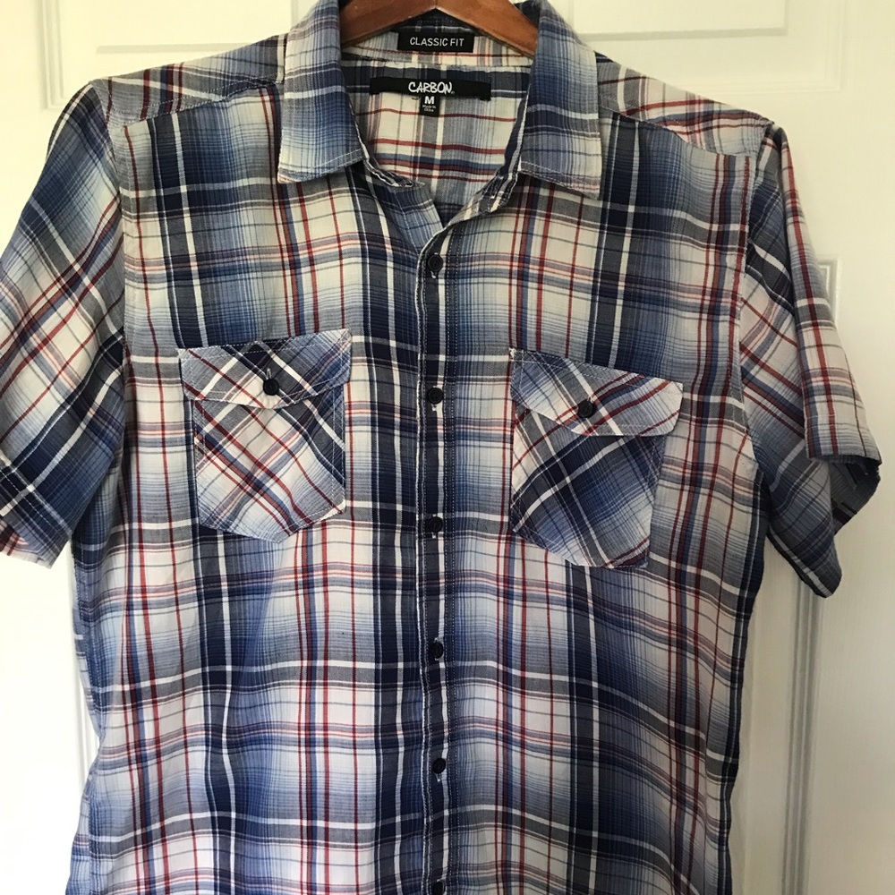 Carbon men’s button up short sleeve shirt